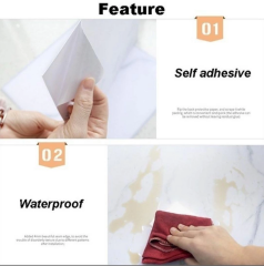 Beyaz Mermer Desenli Alüminyum Plastik Duvar Sticker (30*30)