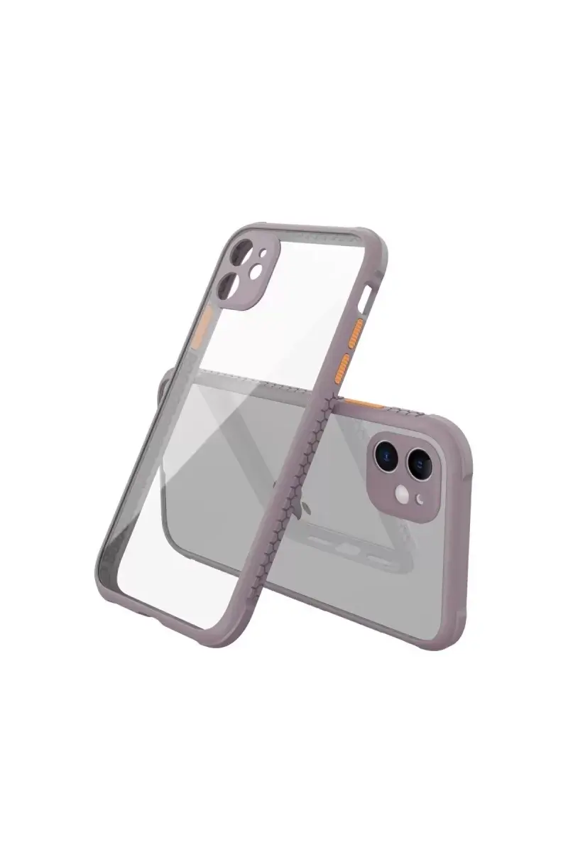 Newface İphone 12 Mini Kılıf Miami Şeffaf Silikon - Açık Mor