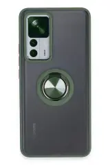 Newface Xiaomi Mi 12t Pro Kılıf Montreal Yüzüklü Silikon Kapak - Yeşil