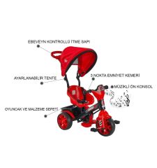 Baby2Go Bobo Tenteli Bisiklet Kırmızı