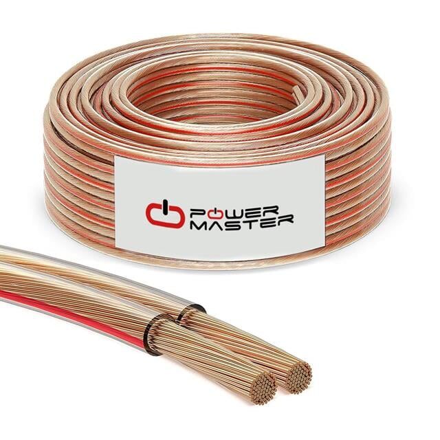 Powermaster Pm-431 2x2.50 Şeffaf Kodlu 100 Metre Bakır Cu Hoparlör Kablosu