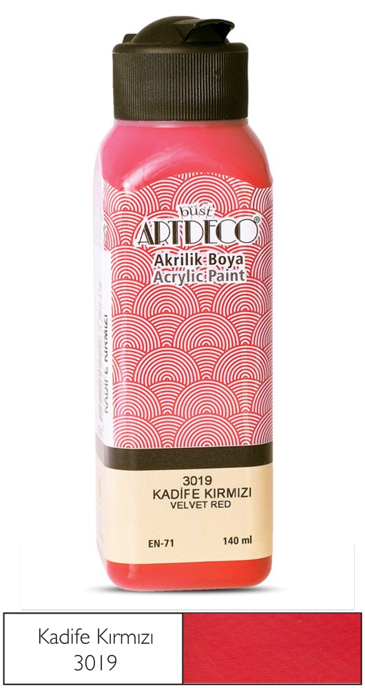 Akrilik Ahşap Boyası 140ml 3019 Kadife Kırmızı