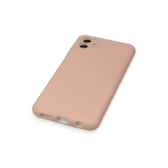 Samsung Galaxy A04 Kılıf Nano İçi Kadife Silikon - Pudra