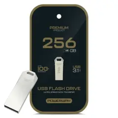 Powerway Premium 256 Gb 100mb/s Ultra Hızlı Usb 3.1 Metal Silver Flash Bellek