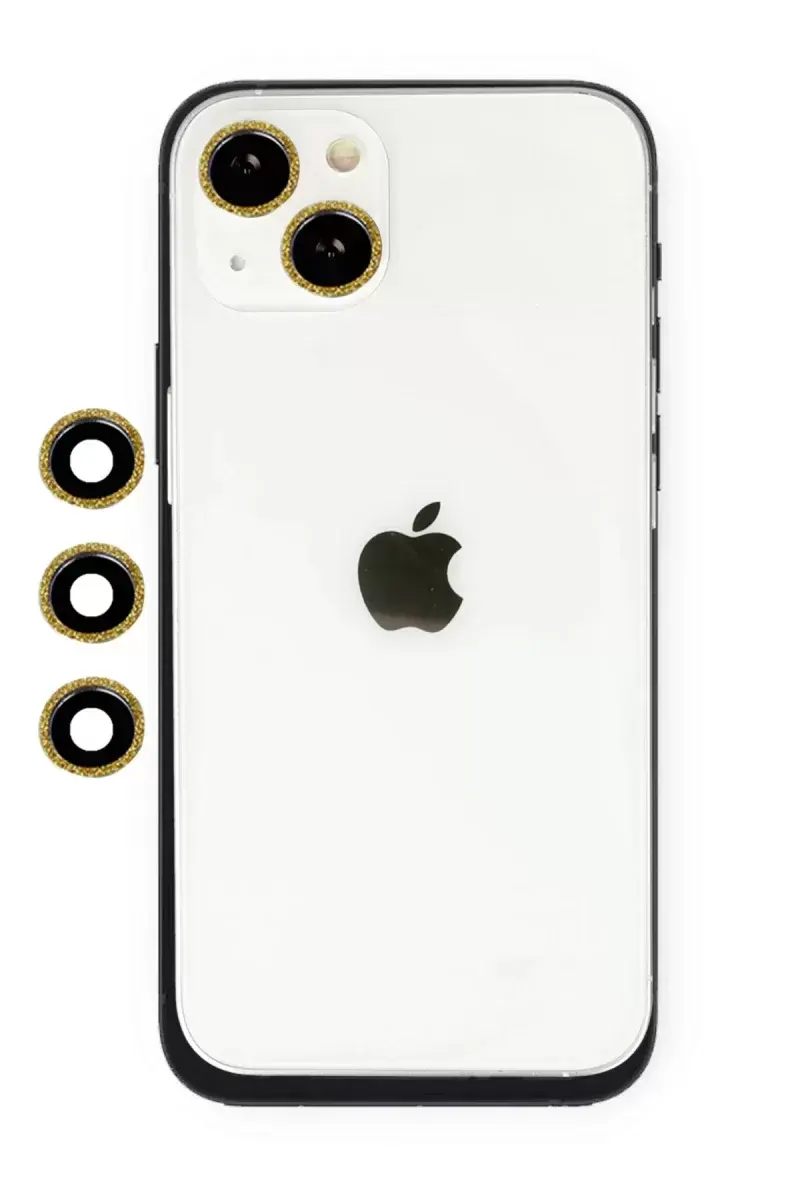 Newface İphone 14 Shine Kamera Lens - Gold