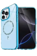 Newface Apple İphone 15 Pro Max Live Diamond Magsafe Kapak - Mavi