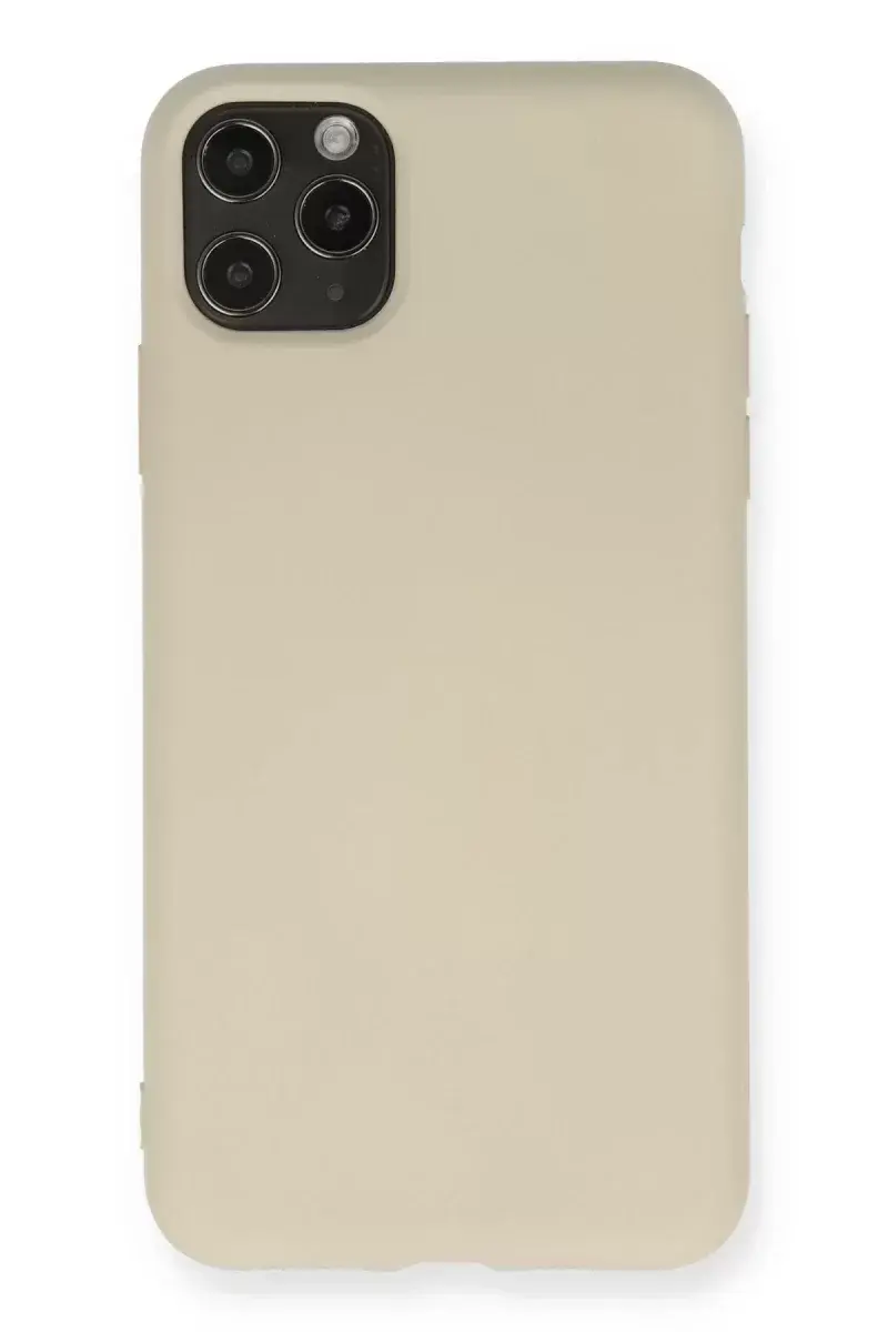 Newface İphone 11 Pro Max Kılıf Nano İçi Kadife Silikon - Bej