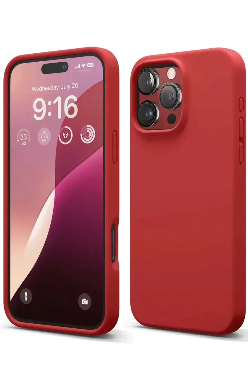 Newface Apple İphone 16 Pro Kılıf First Silikon - Kırmızı