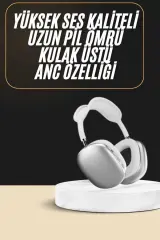 2025 Model Kulak Üstü Kablosuz Bluetooth Kulaklık Gürültü Azalta Uzun Pil