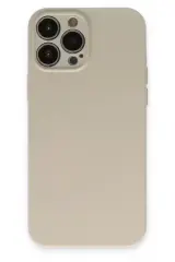 Newface İphone 13 Pro Kılıf Nano İçi Kadife Silikon - Bej