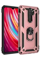 Newface Xiaomi Redmi Note 8 Pro Kılıf Sofya Yüzüklü Silikon Kapak - Rose