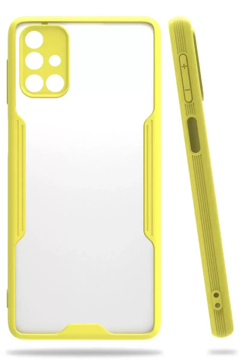 Newface Samsung Galaxy M31s Kılıf Platin Silikon - Sarı