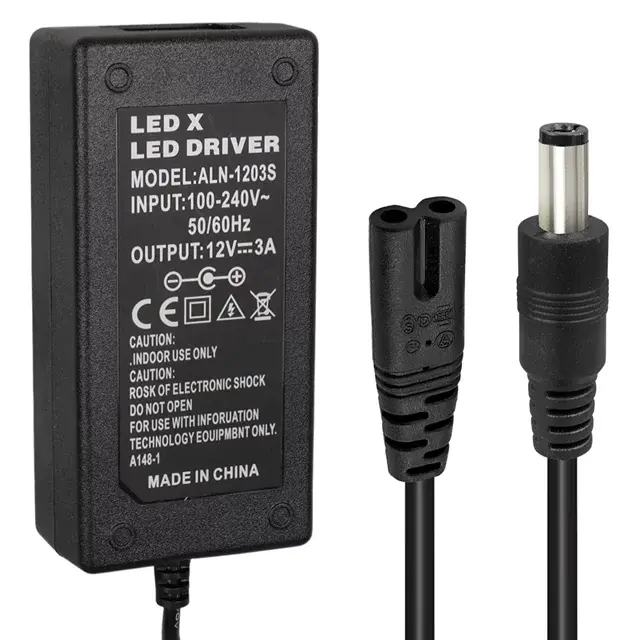 Powermaster Pm-1980 12 Volt - 3 Amper - 36 Watt 5.5*2.5 Mm Uçlu Plastik Kasa Masaüstü Adaptör