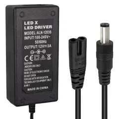 Powermaster Pm-1980 12 Volt - 3 Amper - 36 Watt 5.5*2.5 Mm Uçlu Plastik Kasa Masaüstü Adaptör