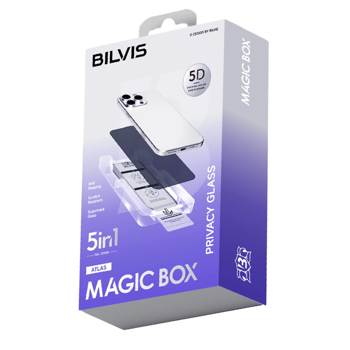 İphone 16 Bilvis 5in1 5d Magic Hayalet Cam Ekran Koruyucu - Siyah