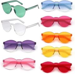 Oval Şekilli Çerçevesiz Parti Gözlüğü 6 Renk 6 Adet