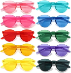 Oval Şekilli Çerçevesiz Parti Gözlüğü 6 Renk 6 Adet