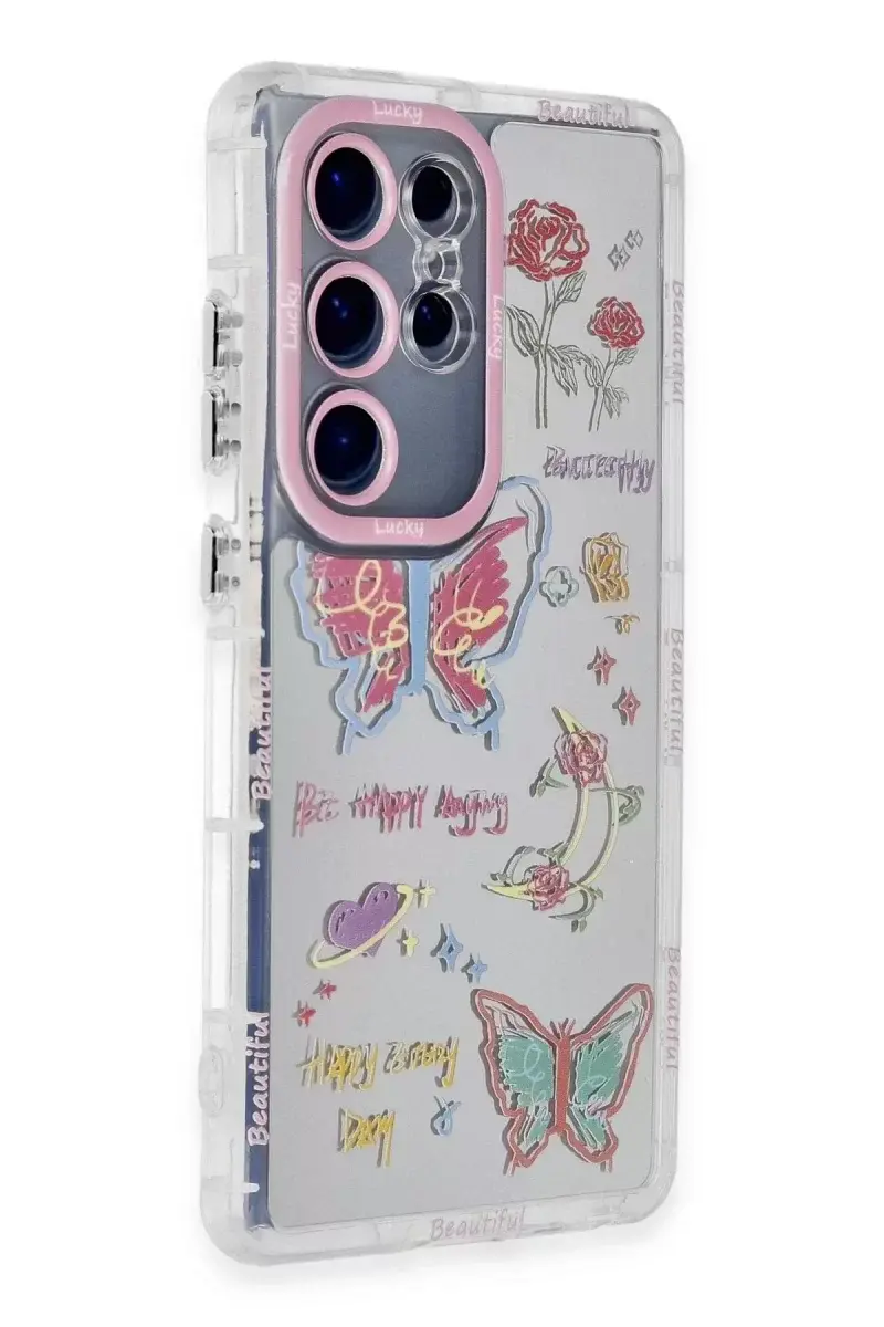 Newface Samsung Galaxy S23 Ultra Kılıf Reflexion Desenli Kapak - Desen 8