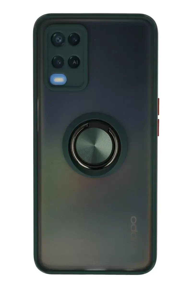 Newface Oppo A54 4g Kılıf Montreal Yüzüklü Silikon Kapak - Yeşil