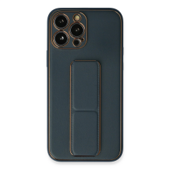 İphone 13 Pro Kılıf Coco Deri Standlı Kapak - Mavi
