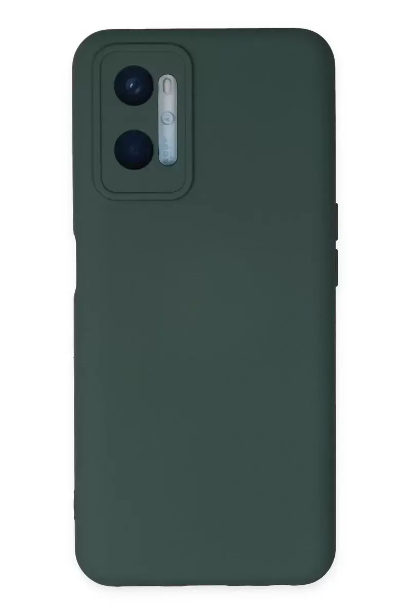 Newface Oppo A96 Kılıf Nano İçi Kadife Silikon - Koyu Yeşil