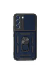 Newface Samsung Galaxy S23 Kılıf Pars Lens Yüzüklü Silikon - Lacivert
