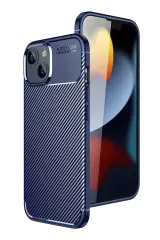Newface Apple İphone 15 Kılıf Auto Focus Karbon Kapak - Lacivert