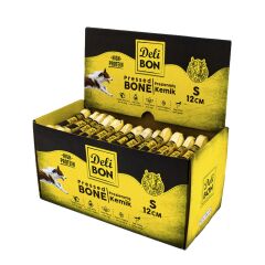 Delibon Deri  Köpek Çiğneti Pres Kemik 1x12cm Beyaz