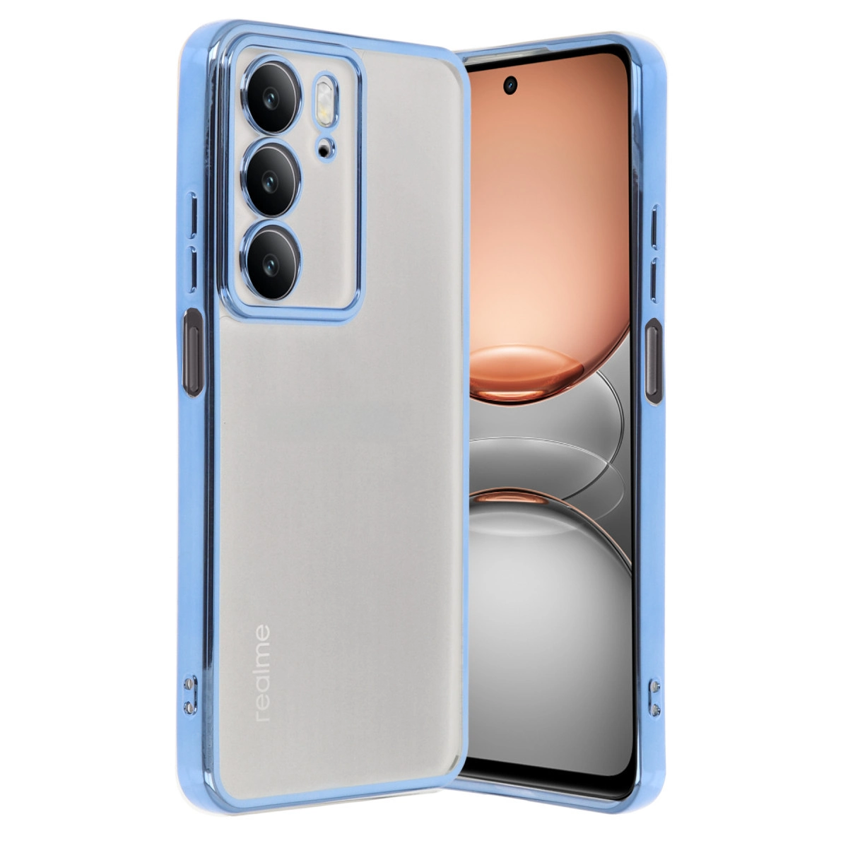 Realme C75 4g Kılıf Razer Lensli Silikon - Açık Mavi