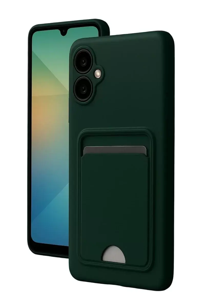 Newface Samsung Galaxy A07 4g Kelvin Kartvizitli Silikon - Koyu Yeşil