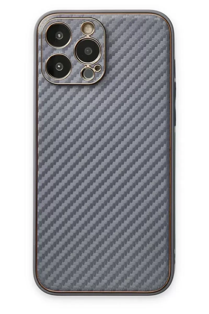 Newface Apple İphone 13 Pro Max Kılıf Coco Karbon Silikon - Gri