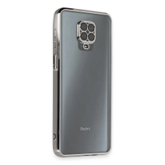 Xiaomi Redmi Note 9 Pro Kılıf Razer Lensli Silikon - Gümüş