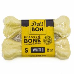 Delibon Deri  Köpek Çiğneti Pres Kemik 2x12cm Beyaz