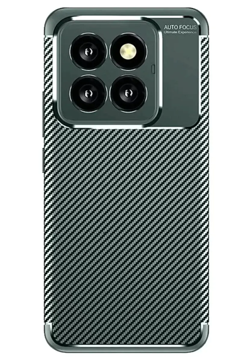 Newface Xiaomi Mi 14t Pro Kılıf Auto Focus Karbon Kapak - Koyu Yeşil