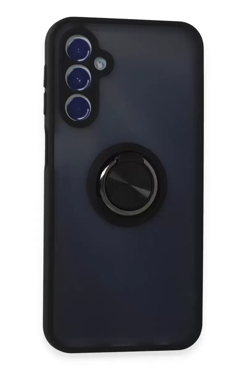 Newface Samsung Galaxy M34 5g Kılıf Montreal Yüzüklü Silikon Kapak - Siyah