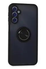 Newface Samsung Galaxy M34 5g Kılıf Montreal Yüzüklü Silikon Kapak - Siyah