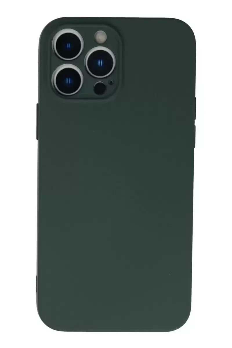 Newface İphone 13 Pro Kılıf Nano İçi Kadife Silikon - Koyu Yeşil