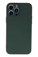 Newface İphone 13 Pro Kılıf Nano İçi Kadife Silikon - Koyu Yeşil
