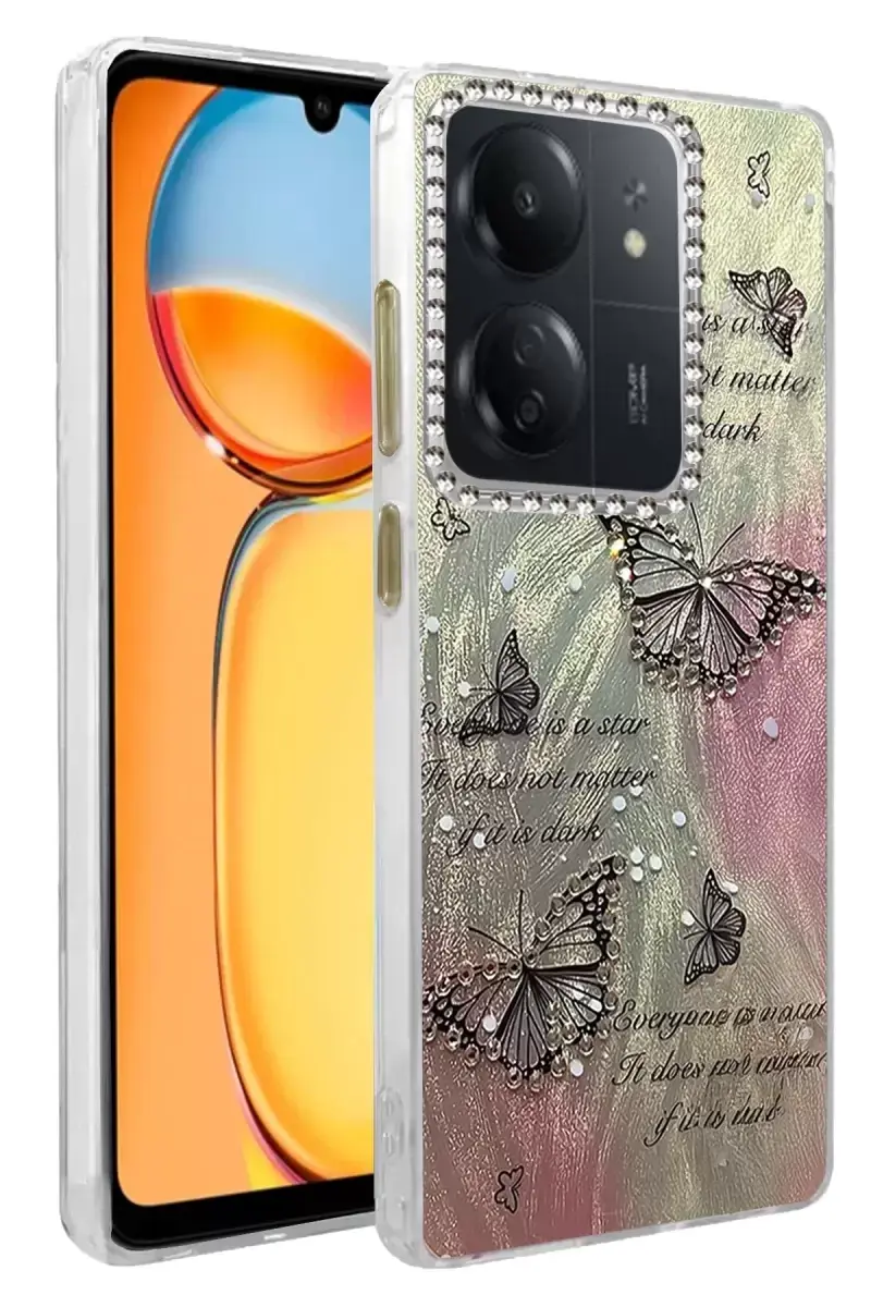 Newface Xiaomi Redmi 13c Kılıf Blade Aynalı Desenli Kapak - Desen 6