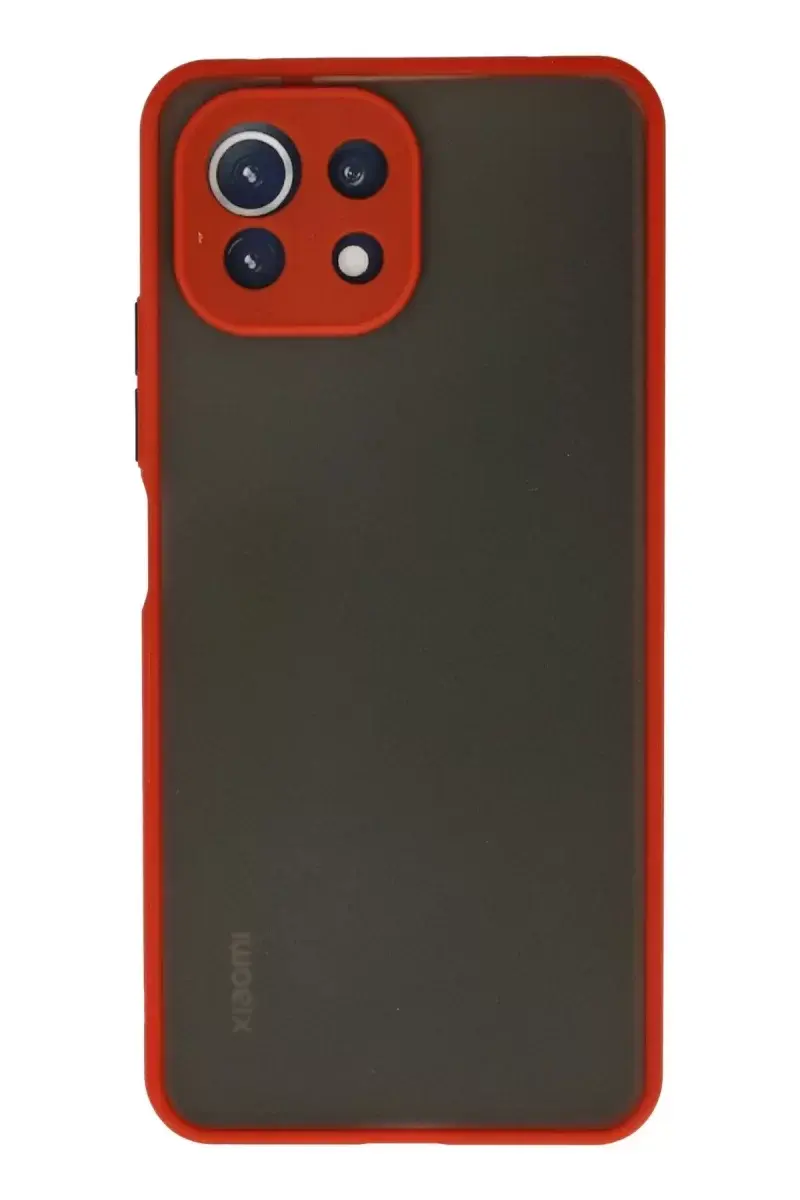 Newface Xiaomi Mi 11 Lite Kılıf Montreal Silikon Kapak - Kırmızı