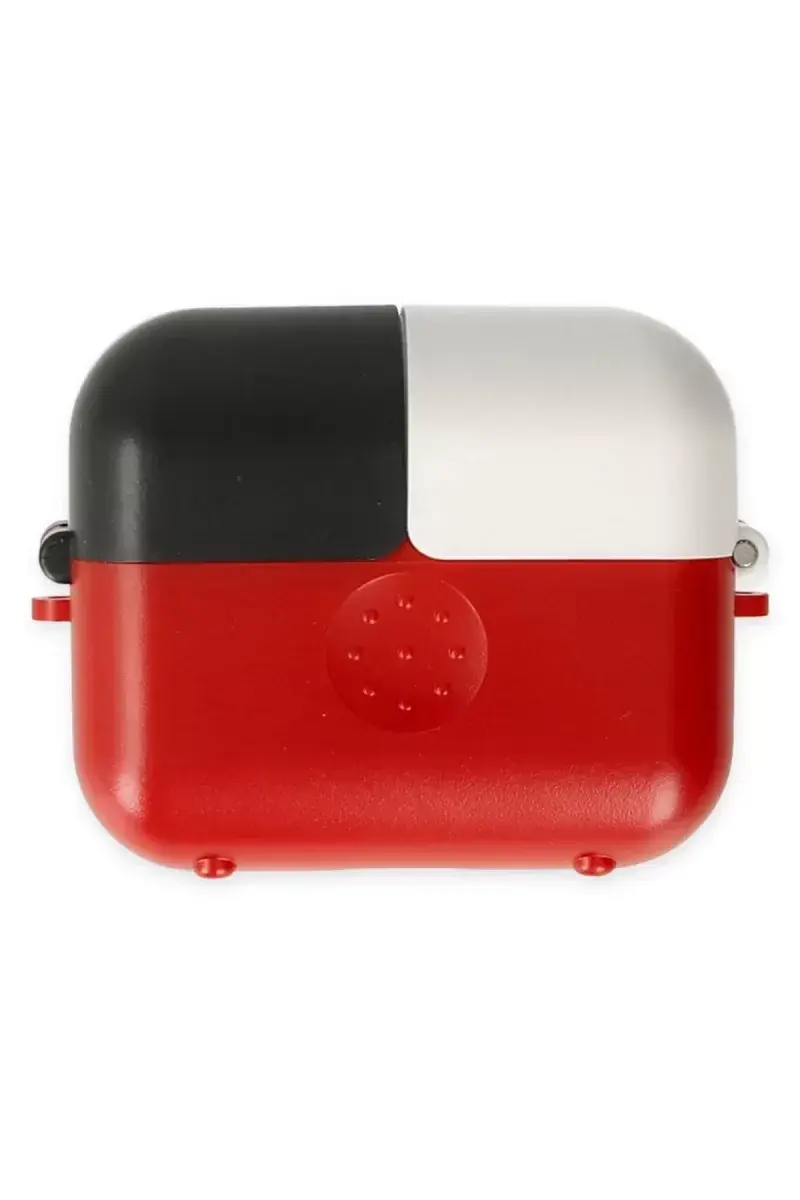 Newface Airpods 3 (3.nesil) Basmalı Kılıf - Kırmızı-siyah-beyaz
