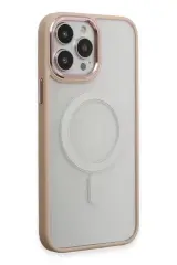 Newface İphone 15 Pro Kılıf Room Magneticsafe Silikon - Pudra
