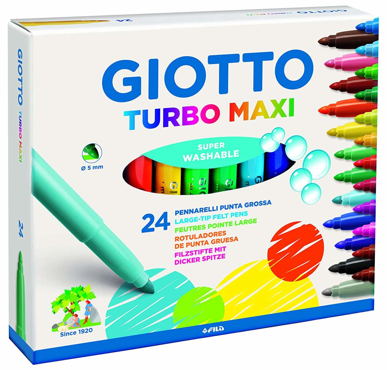 Turbo Maxi Yıkanabilir Keçeli Kalem Seti - 24'lü - 5mm