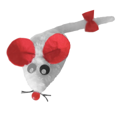 Markapet Kedi Oyuncağı Bıyıklı Peluş Fare 4,5 x 6-15 cm Beyaz