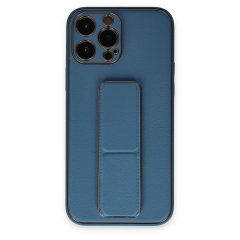 İphone 13 Pro Kılıf Coco Deri Standlı Kapak - Açık Mavi