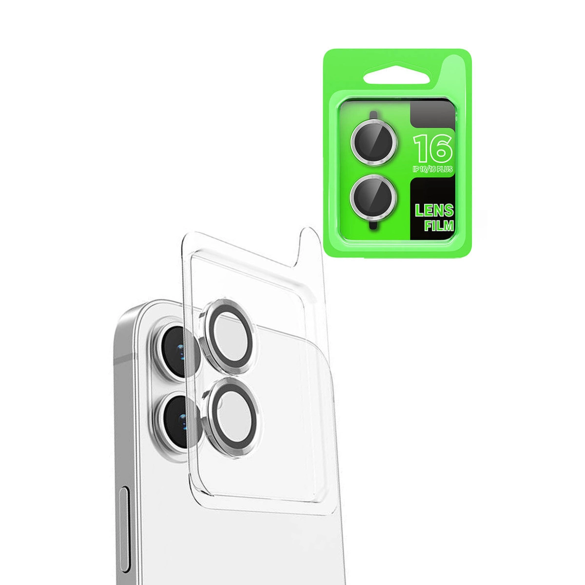 İphone 16 Plus Raze Metal Kamera Lens - Beyaz