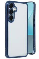 Newface Samsung Galaxy S25 Kılıf Razer Lensli Silikon - Lacivert