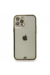 Newface İphone 12 Pro Kılıf Liva Taşlı Silikon - Siyah