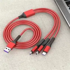 Powermaster Pm-26336 3 In 1 Kırmızı 1.2 Metre Şarj Kablosu