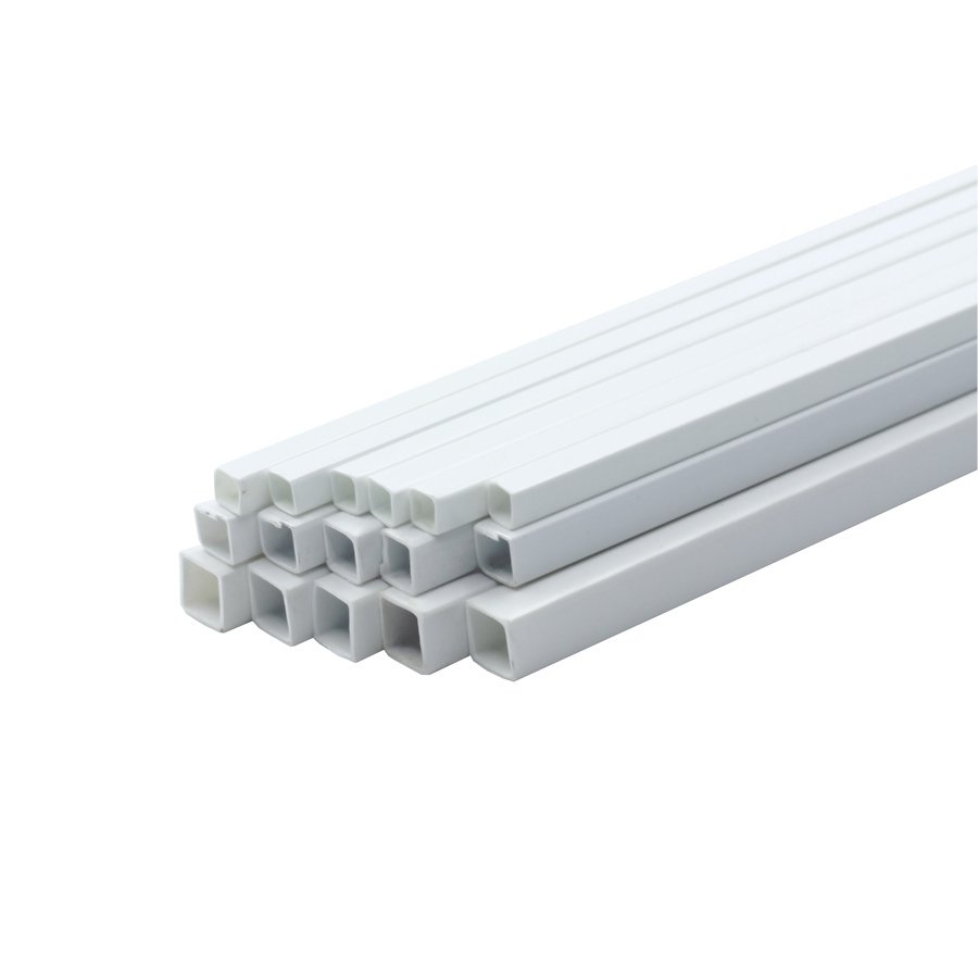 Plastik Beyaz İçi Boş Kare Çıta 6x6mm 50cm 5 Adet